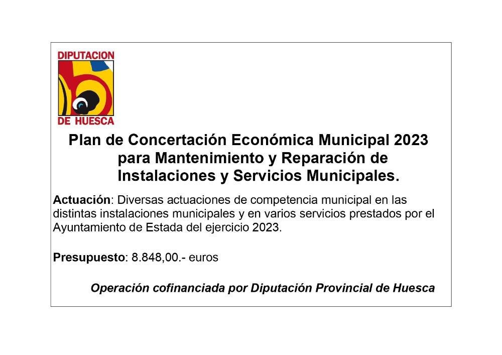 Imagen Plan de Concertación Económica Municipal 2023 para Mantenimiento y Reparación de Instalaciones y Servicios Municipales
