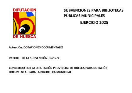 Imagen SUBVENCIÓN PARA BIBLIOTECAS DE DOTACIONES DOCUMENTALES