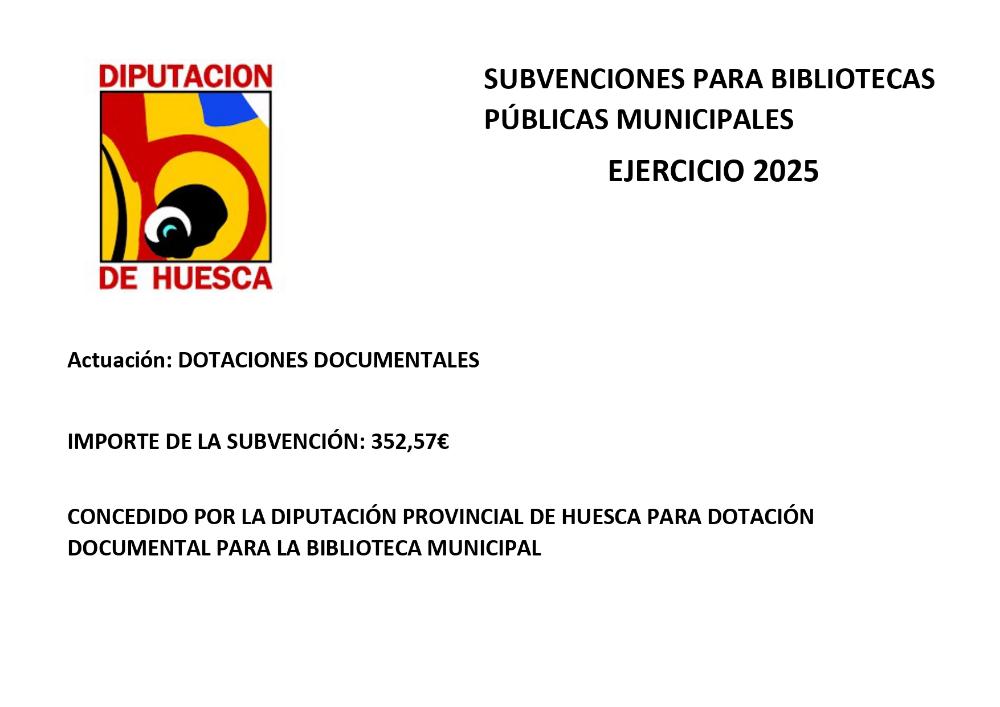 Imagen SUBVENCIÓN PARA BIBLIOTECAS DE DOTACIONES DOCUMENTALES
