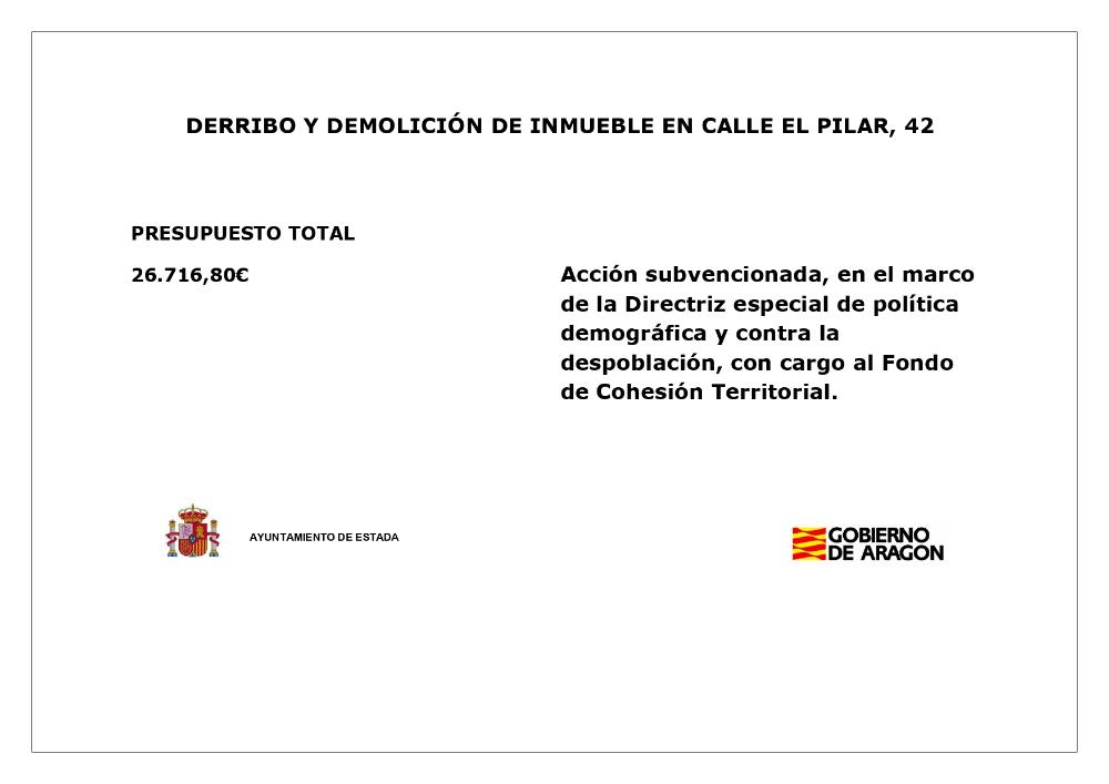 Imagen DERRIBO Y DEMOLICIÓN DE INMUEBLE CALLE EL PILAR, 42