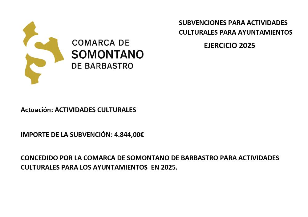 Imagen SUBVENCIÓN PARA ACTIVIDADES CULTURALES 2025