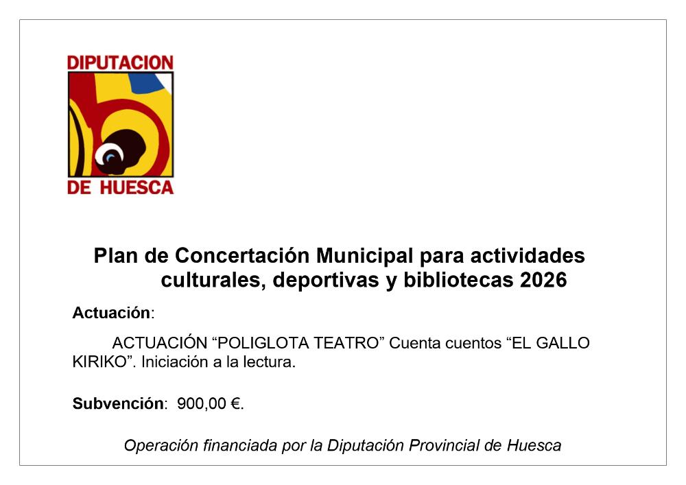 Imagen PLAN DE CONCERTACIÓN MUNICIPAL 2026 DE DIPUTACIÓN PROVINCIAL DE HUESCA